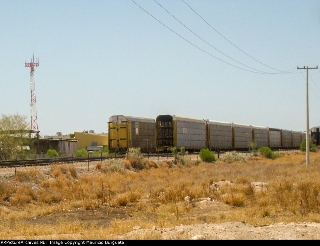 Autoracks in the yard at Ford Hermosillo Assembly plant